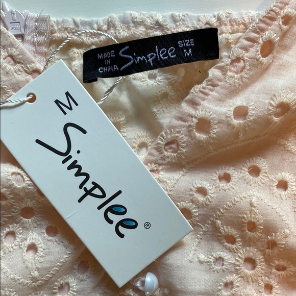 Simplee Blush Peach Eyelet Dress - Picture 5 of 7